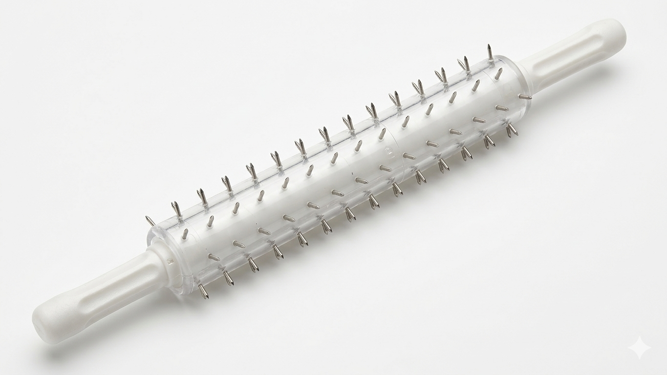 ROLO FURADOR DE MASSAS INOX 30CM - ALIEK