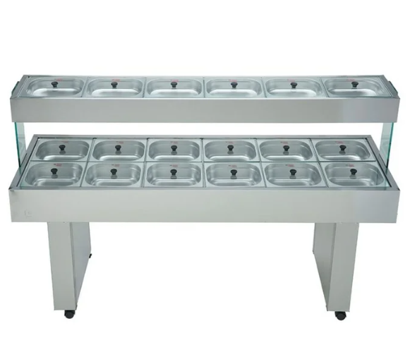 BUFFET BANHO MARIA MÓVEL DUPLO 12 QUENTES E 6 FRIAS 220V - EDANCA