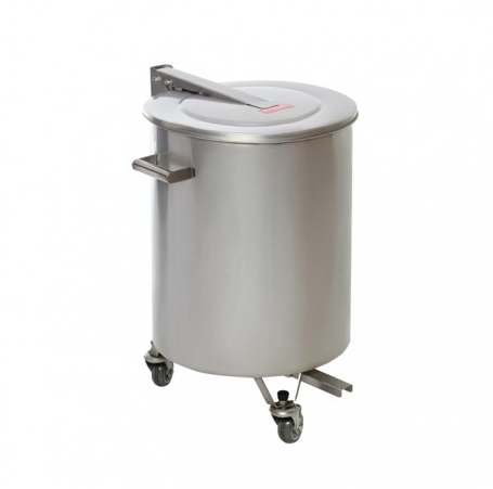 CARRO PARA DETRITOS COM PEDAL EM INOX 304 - MED: 450X450X660MM - EDANCA