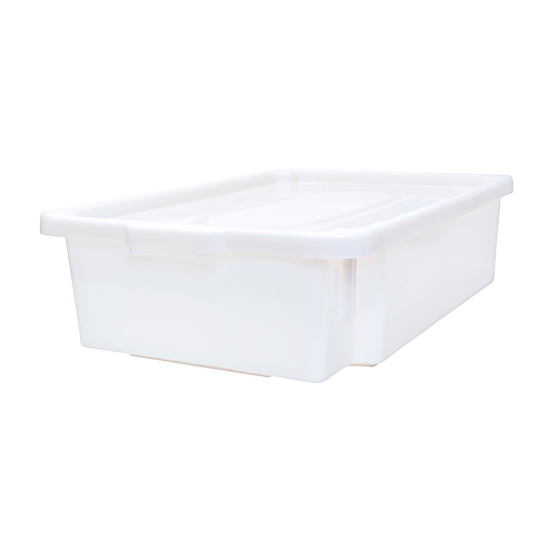 CAIXA ORGANIZADORA BRANCA DE PLASTICO S-850 35L COM TAMPA