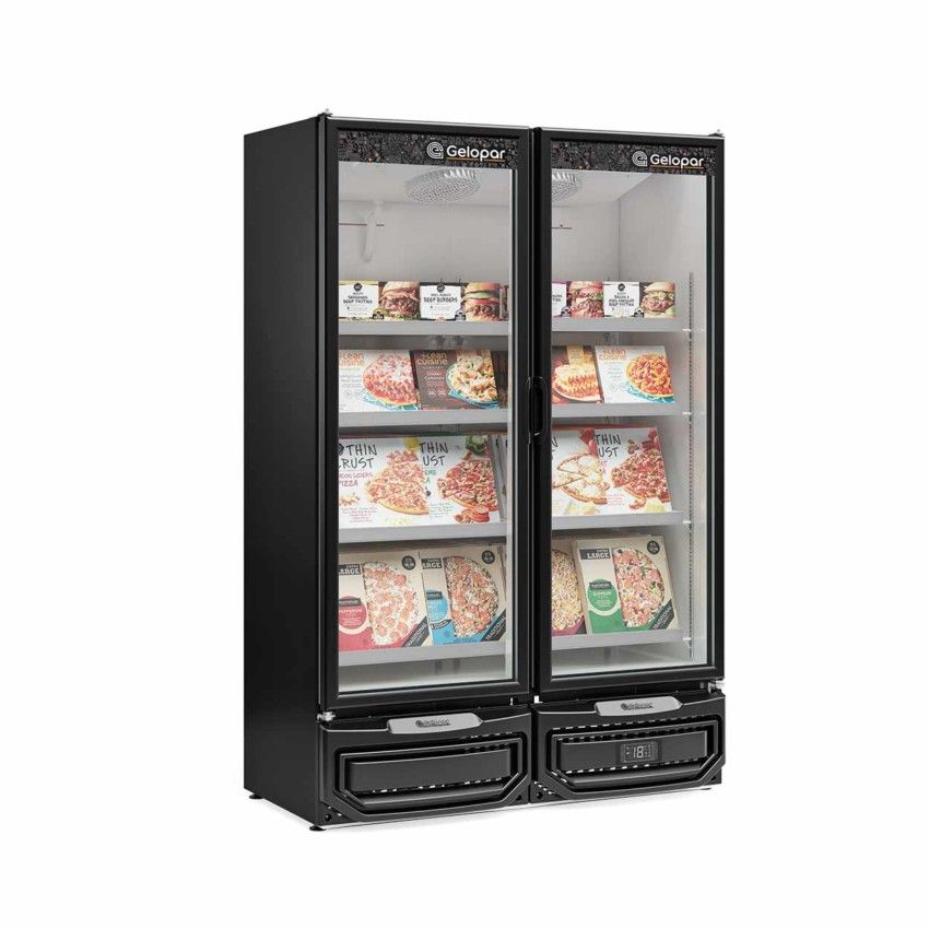 CONSERVADOR VERTICAL COM 2 PORTAS PRETO CONVENIÊNCIA GCVC-950 - GELOPAR