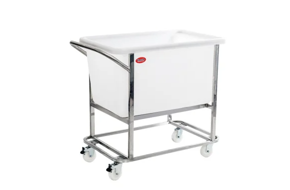 DISPOSITIVO PARA TRANSPORTE INOX COM CAIXA PLÁSTICA 180 LITROS