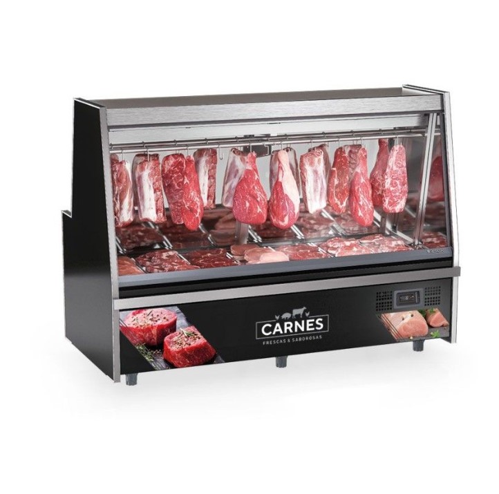 EXPOSITOR REFRIGERADO AÇOUGUE PRETO TURINO GATS-200 - GELOPAR
