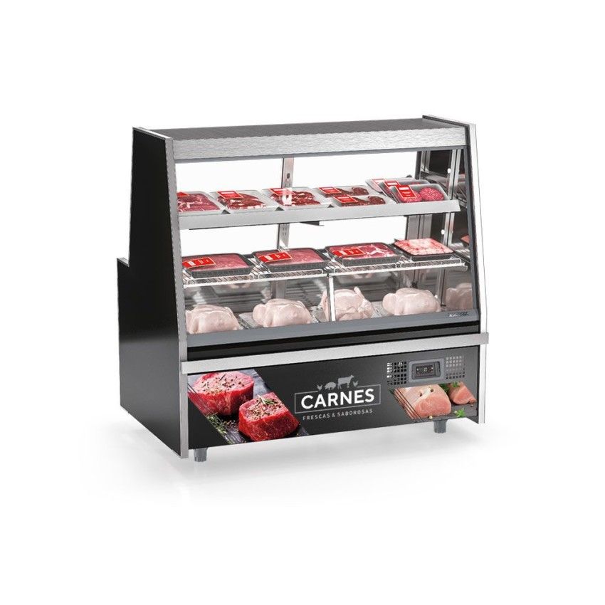 EXPOSITOR REFRIGERADO AÇOUGUE PRETO TURINO GRTA-150 - GELOPAR