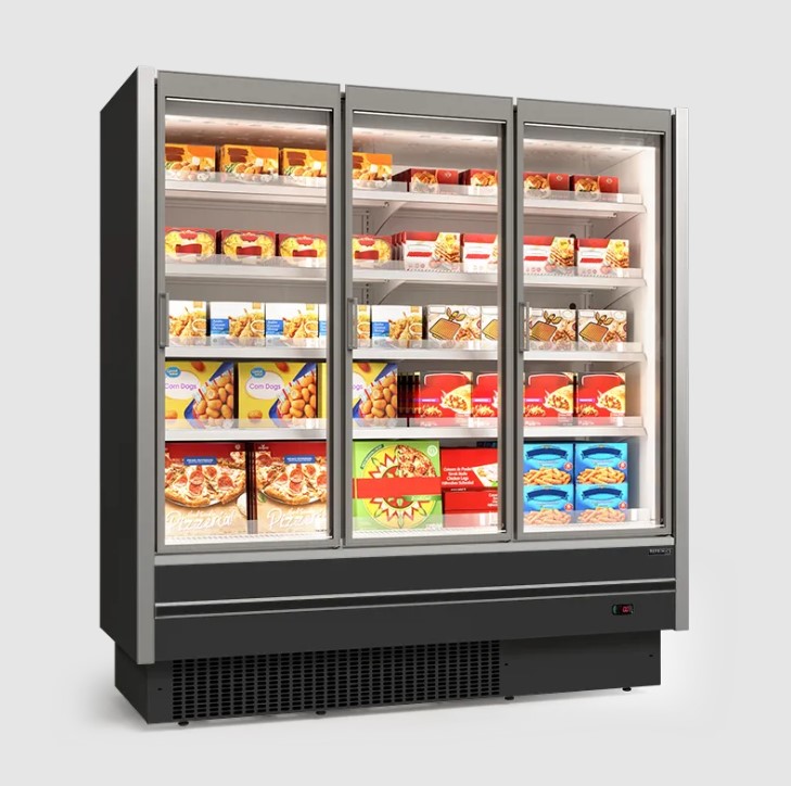 EXPOSITOR VERTICAL CONGELADOS 3 PORTAS 1875 MÁQUINA ACOPLADA REFRIMATE