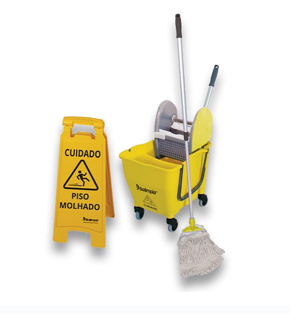 CARRINHO LIMPEZA KIT Nº1 AMARELO - BRALIMPIA