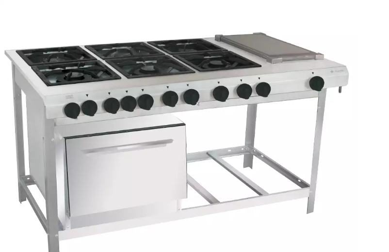 FOGÃO INDUSTRIAL A GÁS EXTRAINOX 6 QUEIMADORES - COM PAINEL