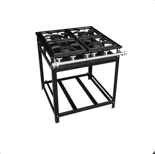 FOGÃO INDUSTRIAL BAIXA PRESSÃO 4 BOCAS - 30X30CM - 2QS/2QD - LINHA ECONOMY - CRISTAL AÇO