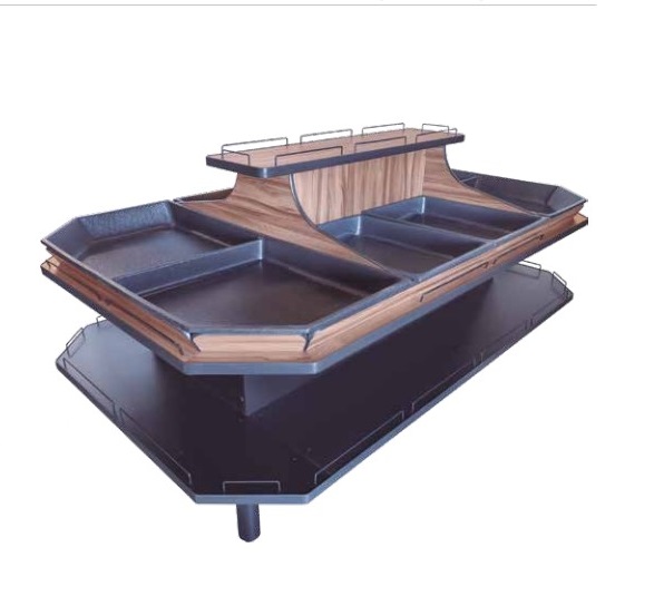 FRUTEIRA CENTRAL 140X250 CM C/VACUUM FORMING - CRISTAL AÇO