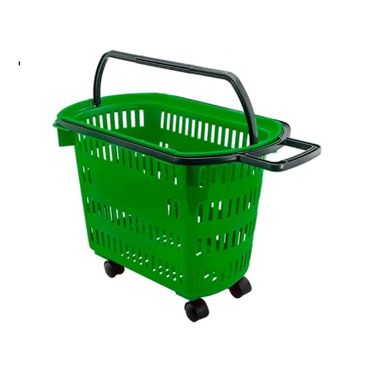CESTA S-1200 VERDE CLARO COM RODÍZIO - PLASTICOMM