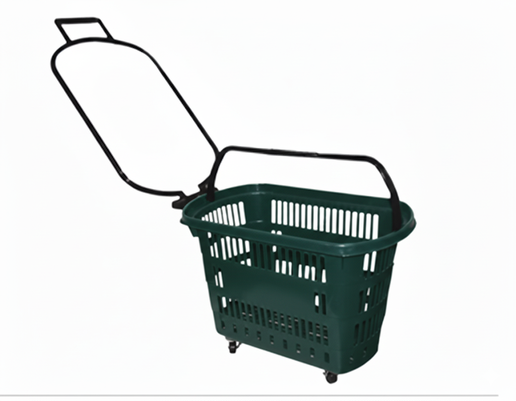 CESTA S-1200 VERDE ESCURO COM RODIZIO