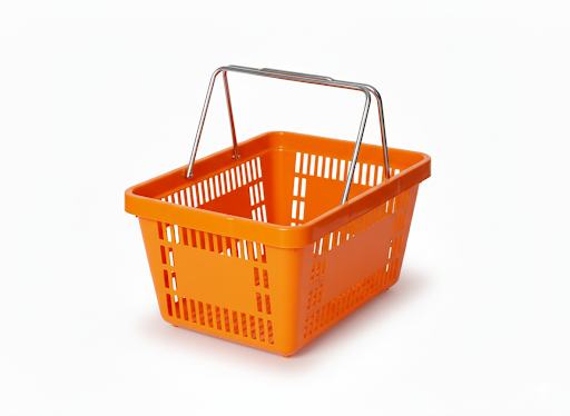 CESTA S-600 LARANJA COM ALCA METALICA
