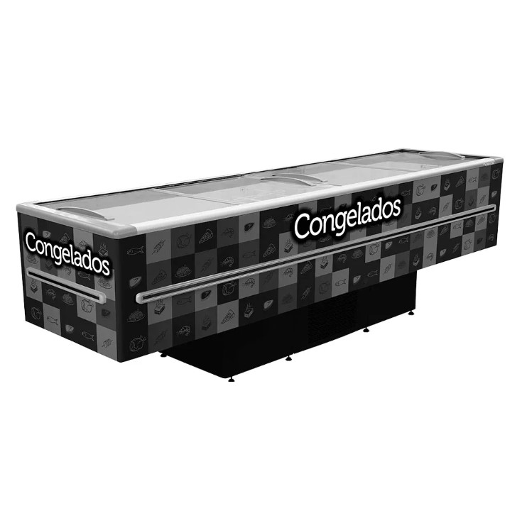 ILHA CONSERVADORA 820 LITROS DUPLA AÇÃO COM LED ADESIVO PRETO ICED-820 -  FRICON