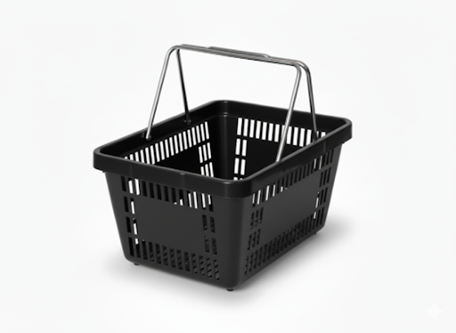 CESTA S-600 PRETA C/ ALCA PLASTICA