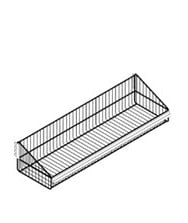 CESTO PARA GÔNDOLA COM CLIP - SEM DIVISORIAS - 100X40X27 CM - PRETO - CRISTAL AÇO