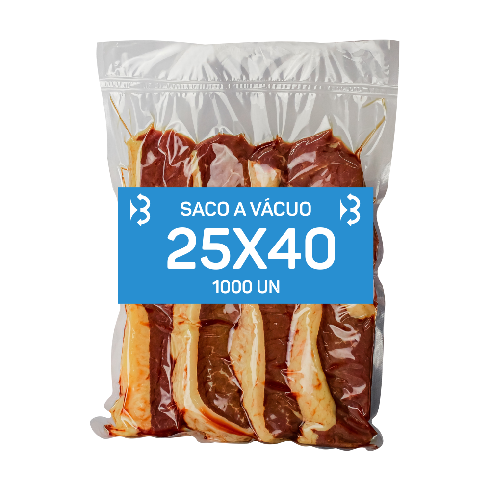 SACO PLASTISCO DE NAYLON Á VACUO 25X40X0,12CM (11,13) - BAIÃO