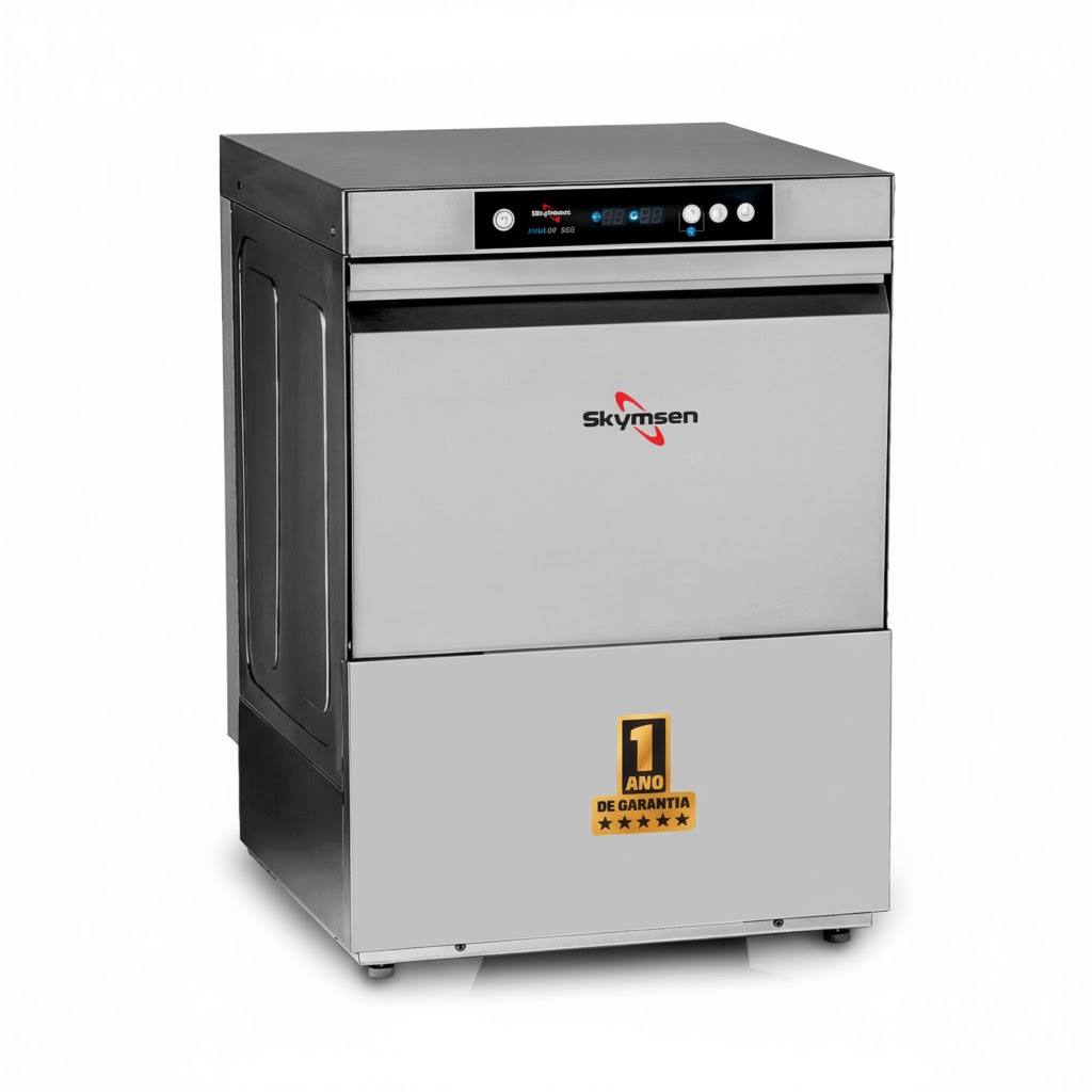PROLAV 505 - LAVADORA DE LOUÇAS DE ABERTURA FRONTAL, PARA RACKS DE 50 CM - 6.200 W 220 V - SKYMSEN