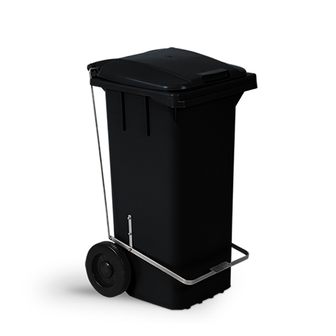 LIXEIRA COM RODAS E PEDAL 120L PRETO BOLIVAR