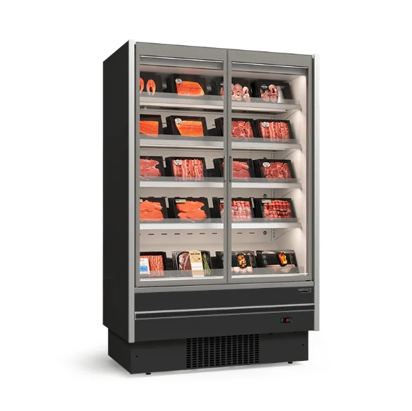 EXPOSITOR VERTICAL EXTRA FRIO 2 PORTAS 1250 MÁQUINA ACOPLADA REFRIMATE
