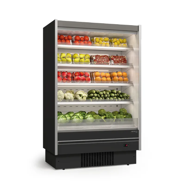 EXPOSITOR VERTICAL PREMIUM RESFRIADOS ABERTO 1250 MÁQUINA ACOPLADA REFRIMATE
