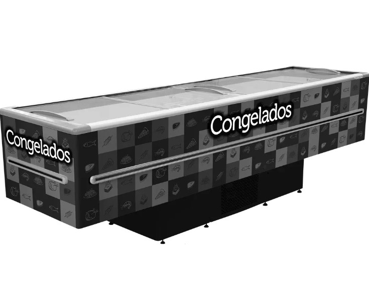 ILHA CONSERVADOR DUPLA AÇÃO 1163 LITROS ADESIVO PRETO 3,00M COM LED ICED-1163 FRICON