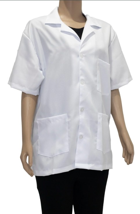 JALECO OXFORD BRANCA COM GOLA  TAMANHO M