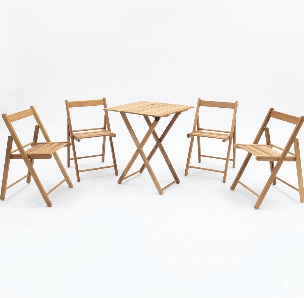 CONJUNTO MESA COM 04 CADEIRAS DOBRAVEIS 05 PEÇAS - TRAMONTINA