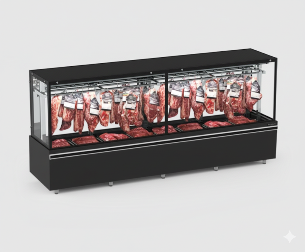 EXPOSITOR ACOUGUE VANGUARD TOP AR FORCADO 3000 GANCHEIRA - REFRIMATE