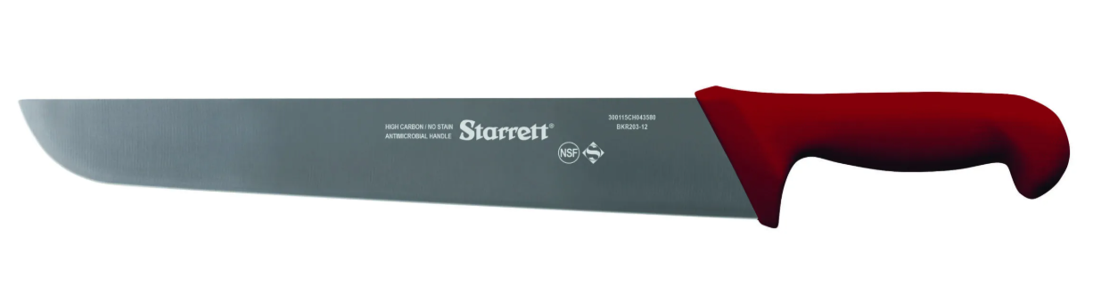 FACA CARNE DE REFILE AEREO COM LAMINA RETA LARGA 30CM (12”) CABO VERMELHO - STARRET