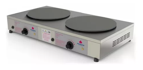 MÁQUINA DE CREPE FRANCÊS DUPLA ELÉTRICA QUADRADA PROGÁS PRKF-202 E