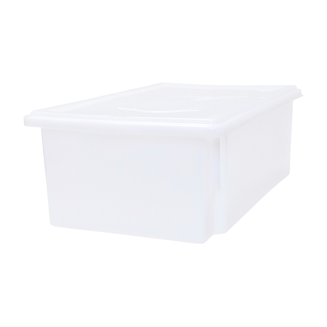 CAIXA ORGANIZADORA BRANCA DE PLASTICO S-800 25L COM TAMPA
