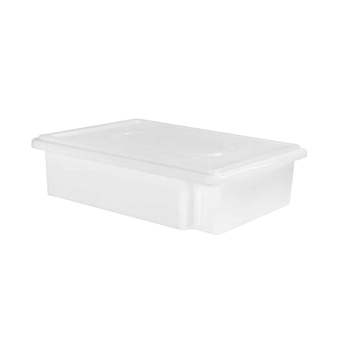 CAIXA ORGANIZADORA BRANCA DE PLASTICO S-750 15L COM TAMPA