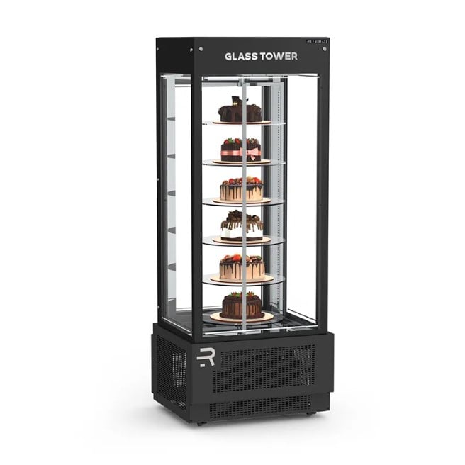 VITRINE GLASS TOWER PREMIUM PRATELEIRA GIRATÓRIA 750 - REFRIMATE