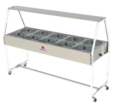 BUFFET TERMICO 10 CUBAS COM TELA DE  VIDRO PRB-10GN - PROGAS