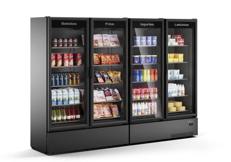 VISA COOLER VCFM-1910 - 4 PORTAS - RESFRIADOS - TOTAL BLACK - FRICON