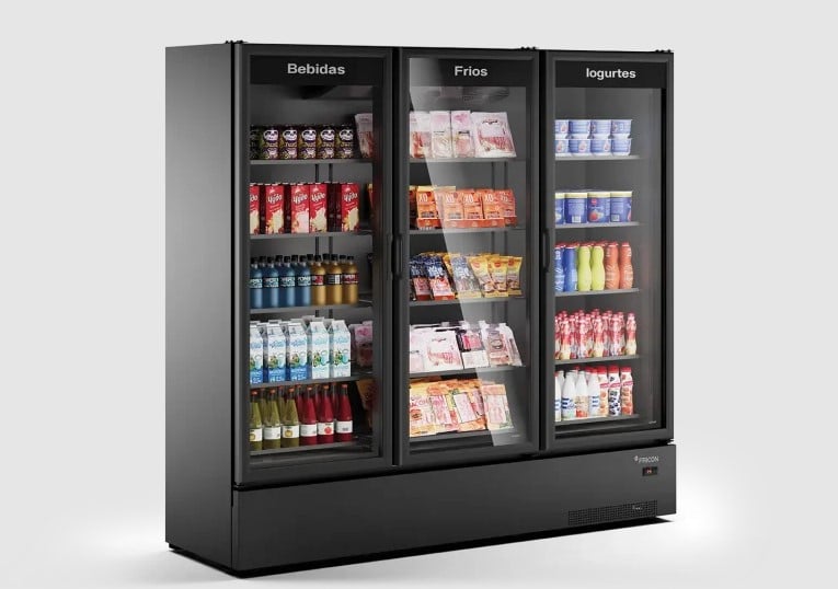 VISA COOLER VCFM-1410 - 3 PORTAS - RESFRIADOS - TOTAL BLACK - FRICON