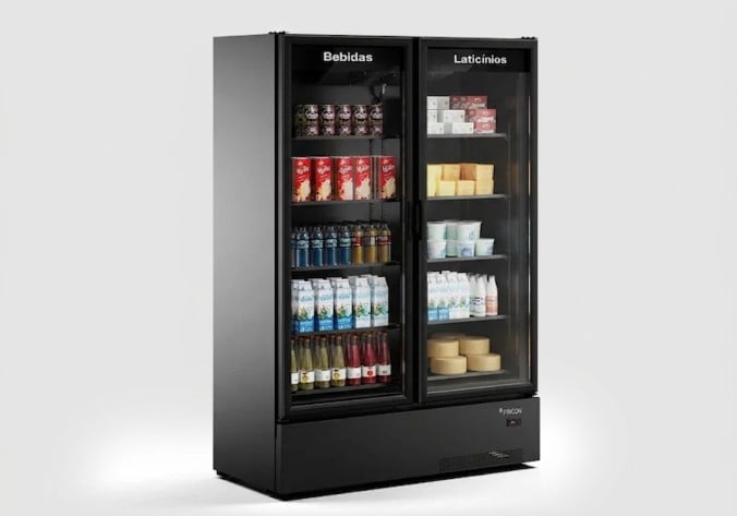 VISA COOLER VCFM-910 - 2 PORTAS - RESFRIADOS - TOTAL BLACK - FRICON
