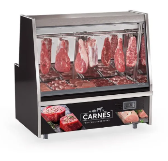 EXPOSITOR REFRIGERADO AÇOUGUE PRETO TURINO STANDART GRTA-150 - GELOPAR