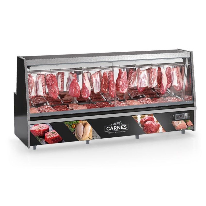 EXPOSITOR REFRIGERADO AÇOUGUE PRETO TURINO GATS-300 - GELOPAR