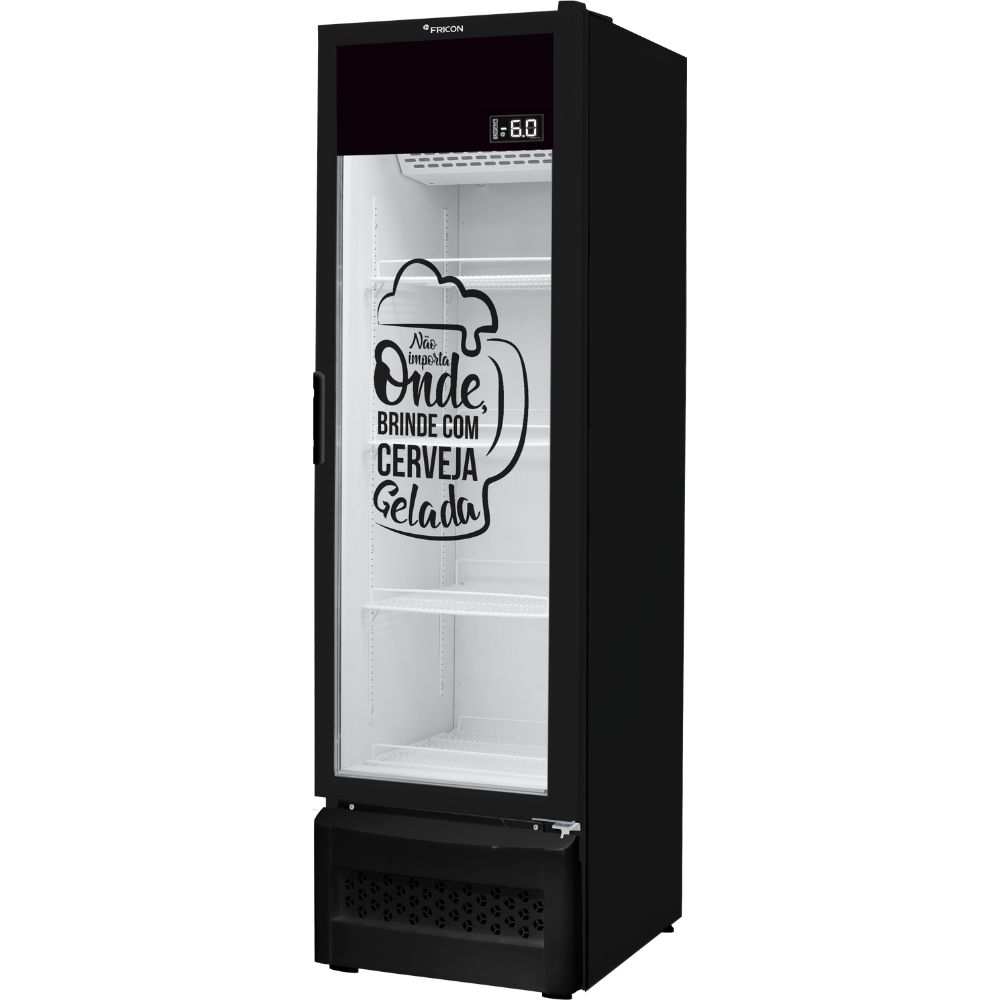 CONSERVADOR VERTICAL 284L - CERVEJEIRA PRETO COM PORTA DE VIDRO VCFC284-2V000PT FRICON