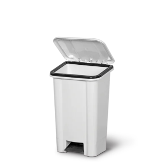 LIXEIRA RETANGULAR COM PEDAL 25L BRANCA BOLIVAR